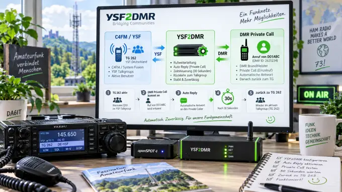 YSF2DMR: DMR Private Calls über C4FM automatisch beantworten